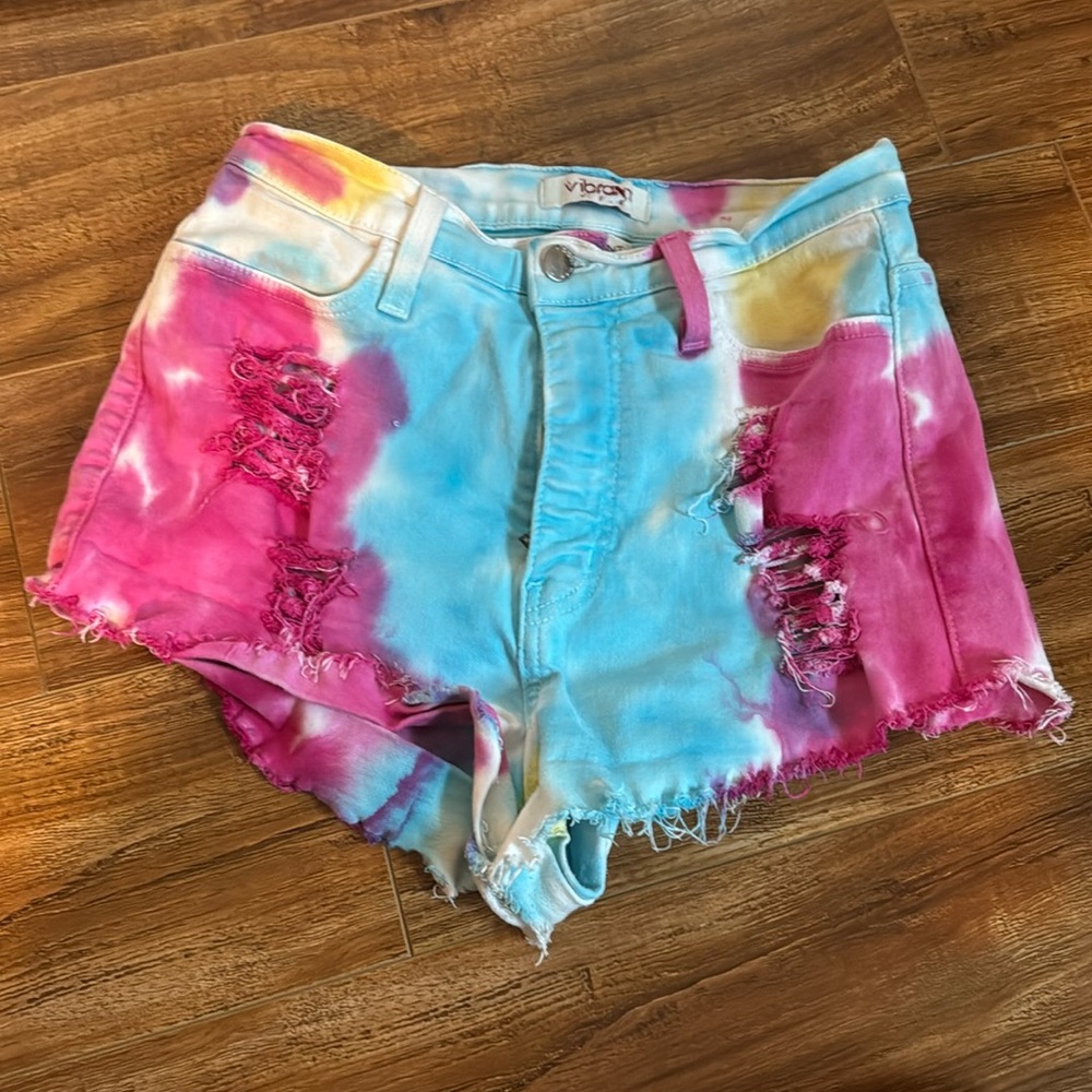 Vibrant tie dye shorts